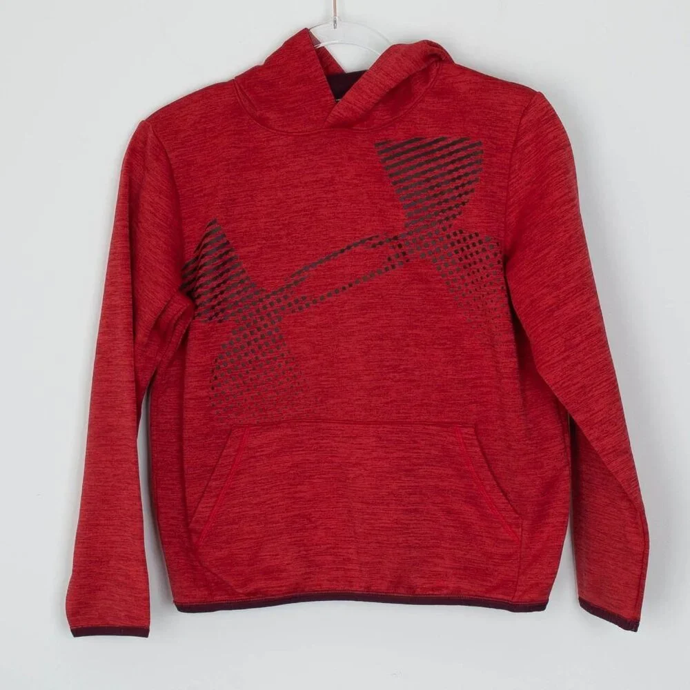 Under Armour Boys Coldgear Pullover Hoodie Size Youth‎ XL Red Athleisure Casual